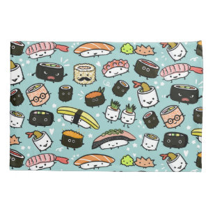 Cute Sushi Characters   Kawaii Sushi Patterned Pillowcase
