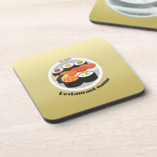 Cute Sushi Japan food gradient Personalised Name Coaster