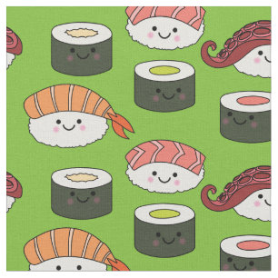 Cute Sushi Kids Kawaii Cartoon Food Fabric