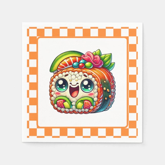 Cute sushi lovers party  napkin (Front)