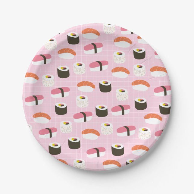 Cute Sushi Paper Plates (Front)