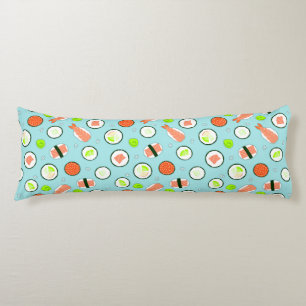 Cute Sushi Pattern Blue Body Cushion