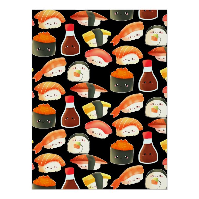 Cute Sushi Poster (Front)