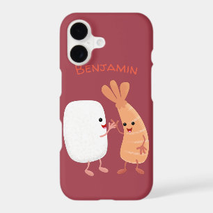 Cute sushi rice prawn friends cartoon