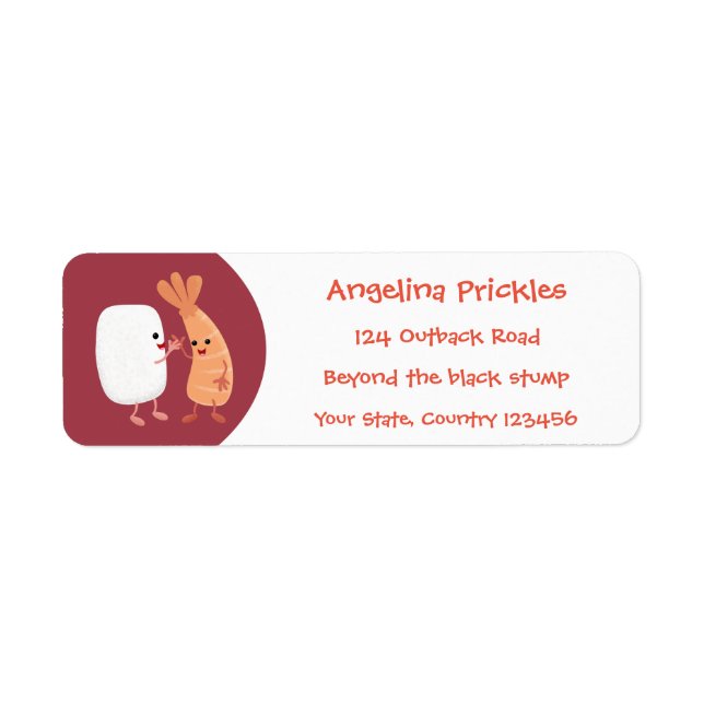 Cute sushi rice prawn friends cartoon (Front)