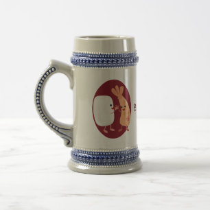 Cute sushi rice prawn friends cartoon beer stein