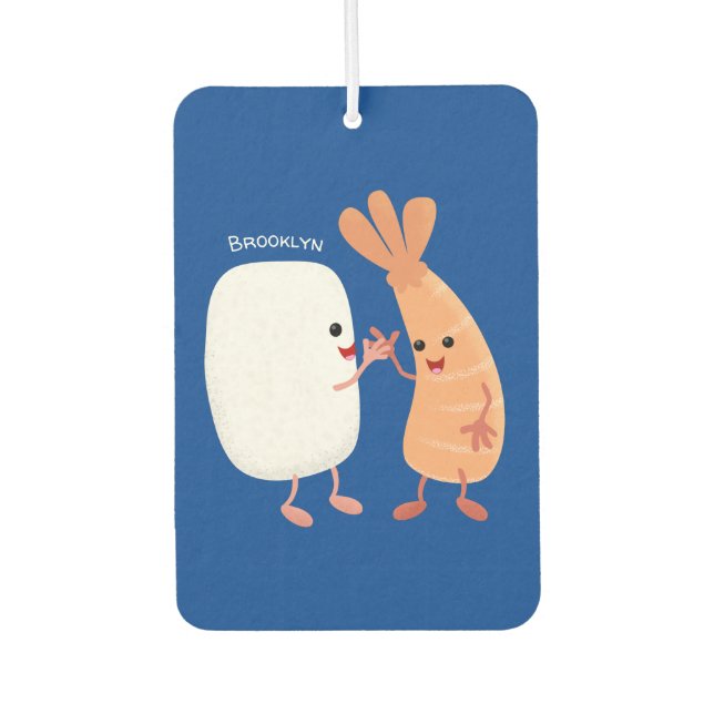 Cute sushi rice prawn friends cartoon car air freshener (Front)