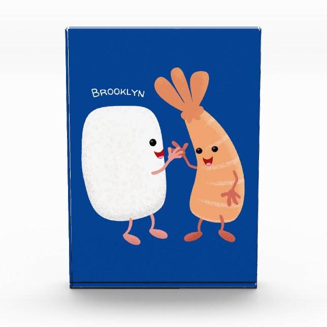 Cute sushi rice prawn friends cartoon photo block (Front)