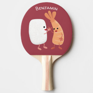 Cute sushi rice prawn friends cartoon ping pong paddle