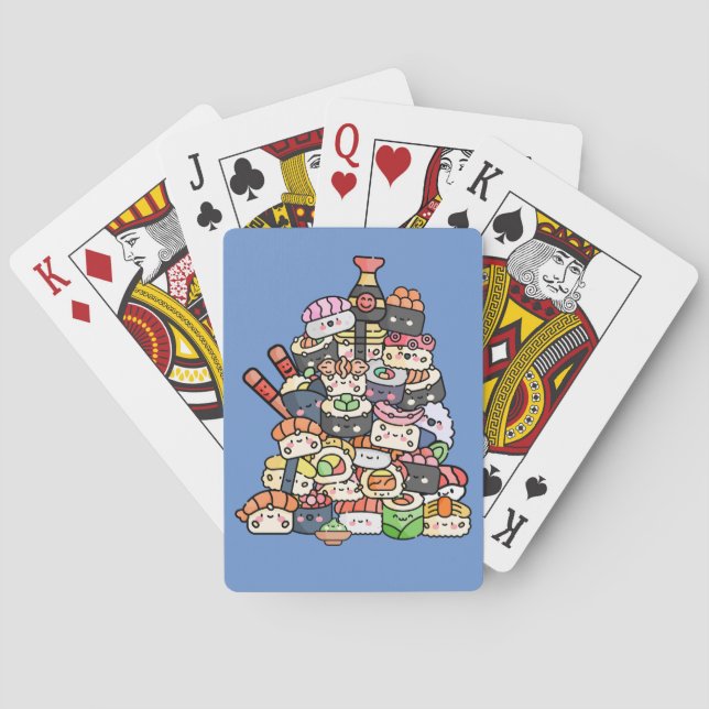 Cute Sushi Tower Playing Cards (Back)