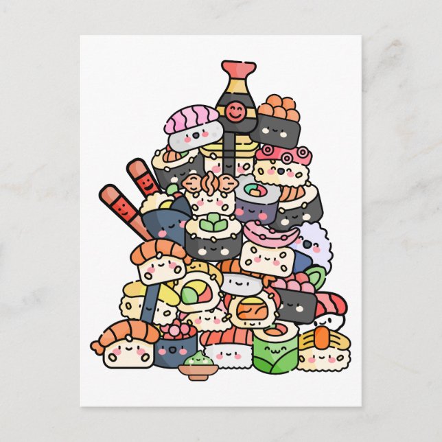 Cute Sushi Tower Postcard (Front)