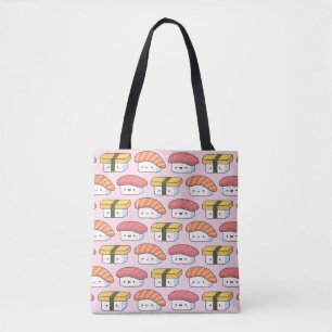 Cute Sushi Trio Pattern Japanese Tote Bag