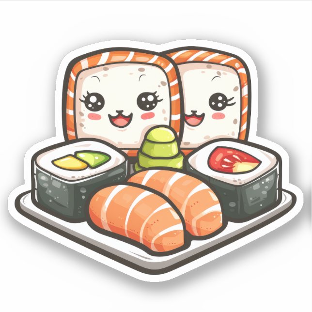 Cute Sushi Vinyl Stickers (Front)