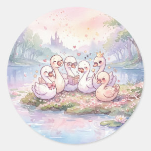 Cute Swan Friends Sticker