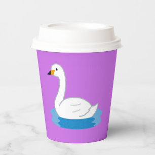 Cute Swan Theme Girl Baby Shower Paper Cups