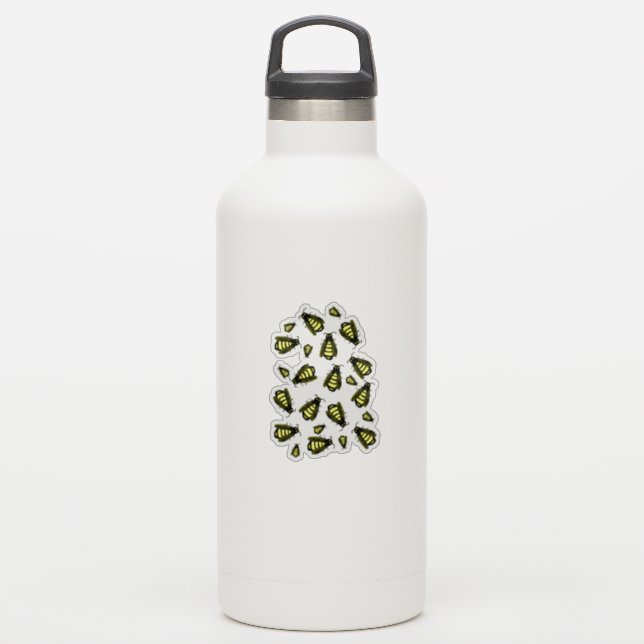 Cute Swarm of  Honey Bees Cartoon  (Waterbottle)