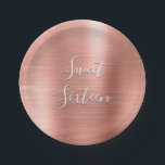 Cute Sweet 16 Birthday Rose Gold Blush Pink Paper Plate<br><div class="desc">Sweet 16 Birthday Party Rose Gold Blush Pink Elegant Plates which are perfect for a Rose Gold or Blush Pink Birthday Party. These Plates are perfect for a Sweet Sixteen Birthday Party.</div>