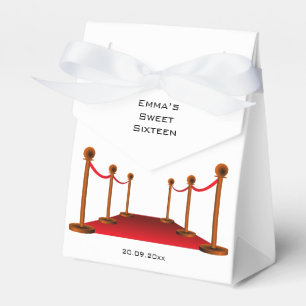 Cute Sweet 16 White & Red Carpet Birthday Party   Favour Box