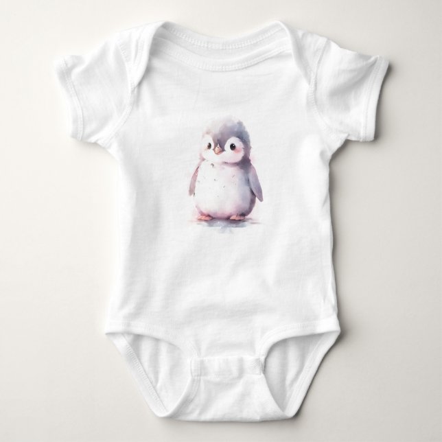 Cute Sweet Baby Penquins, Zoo Animals  Bodysuit (Front)
