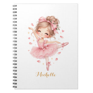 Cute Sweet Ballerina Princess Personalised Notebook