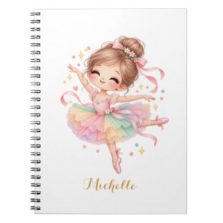Cute Sweet Ballerina Princess Personalised Notebook