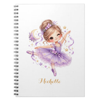 Cute Sweet Ballerina Princess Personalised Notebook