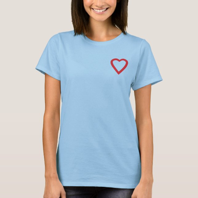 Cute Sweet Bright Red Heart Tee (Front)