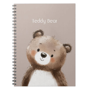 Cute Sweet Brown White Teddy Bear Notebook