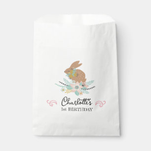 Cute Sweet Bunny Rabbit Animal 1st Birthday Party Favour Bags