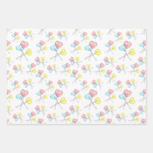 cute sweet candy heart lollipops wrappings