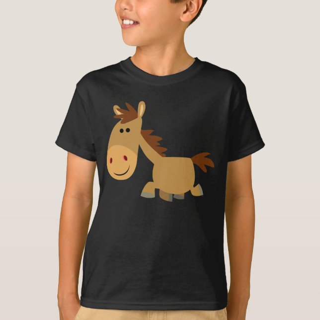 Cute Sweet Cartoon Horse Children T-Shirt (Front)