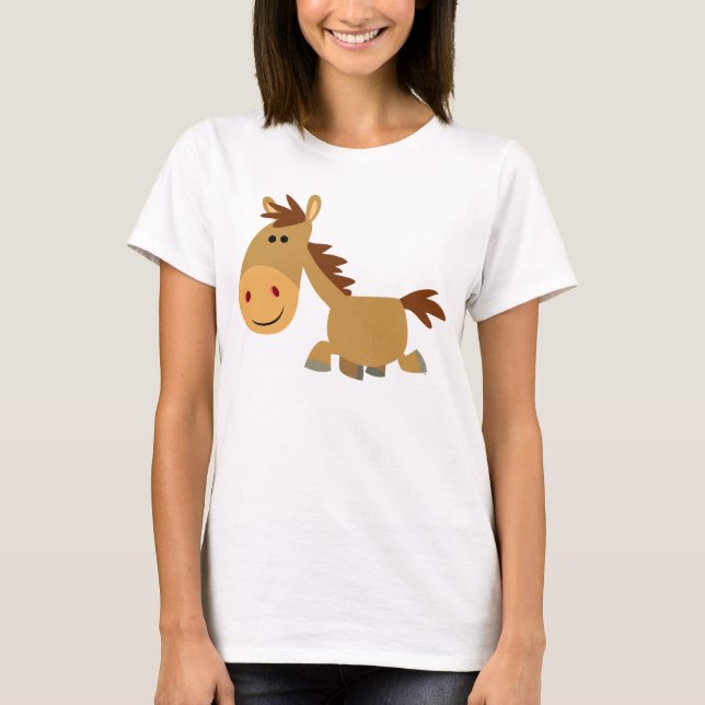 Cute Sweet Cartoon Horse Women T-Shirt (Front)