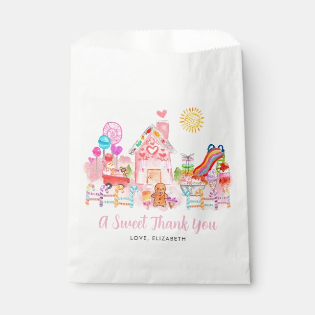 Cute Sweet Celebration Candyland Kids Birthday Favour Bags (Front)