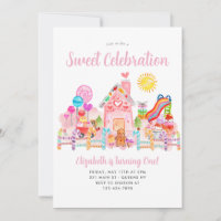 Cute Sweet Celebration Candyland Kids Birthday