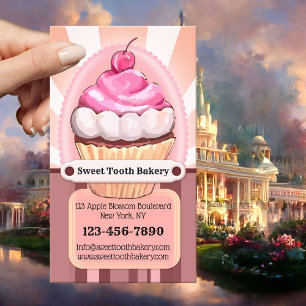 Cute Sweet Cupcake Bakery Business Card