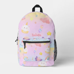 Cute sweet cupcake unicorn rainbow Pattern name Printed Backpack