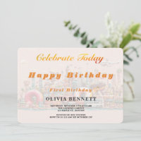 Cute Sweet Donut City First Birthday