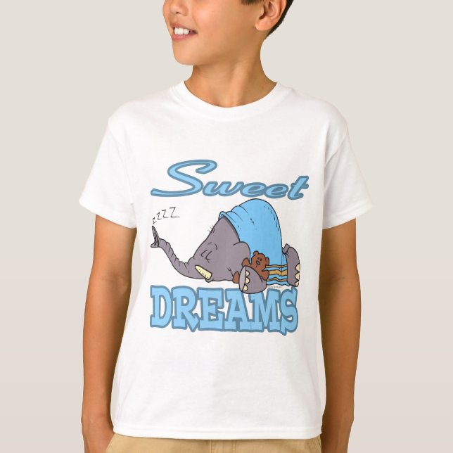 cute sweet dreams sleeping elephant T-Shirt (Front)