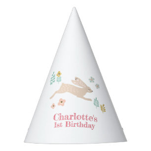Cute Sweet Floral Garden Cartoon Birthday Party Hat