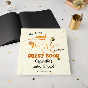 Cute Sweet Honey & Kawaii Eyeball Text Baby Shower Guest Book