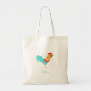 Cute Sweet Kids Tote Bag With Rooster Customisable