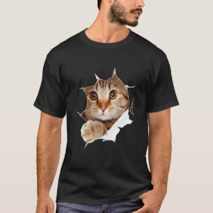 Cute Sweet Kitten Torn Cloth  Cat T-Shirt