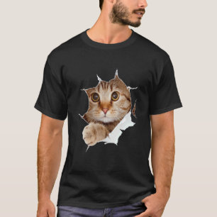 Cute Sweet Kitten Torn Cloth  Cat T-Shirt