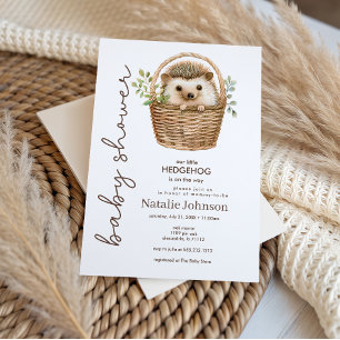 Cute Sweet Little Hedgehog Baby Shower Invitation