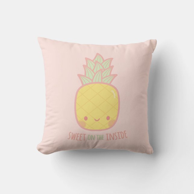 Cute Sweet on the Inside Pineapple Room Decor Cushion (Front)