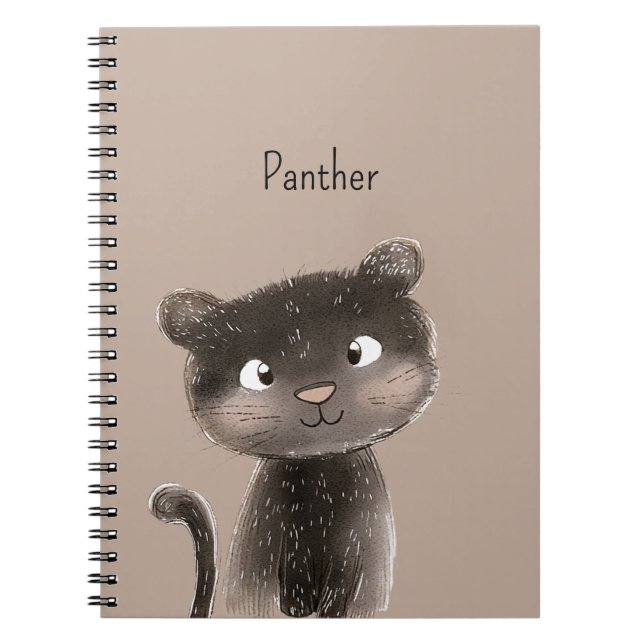 Cute Sweet Panther Animal Notebook (Front)