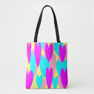 Cute sweet pastels baby blue pale yellow and pink tote bag