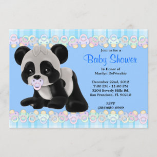 CUTE Sweet Plush Baby Panda Bear Baby Shower Invitation
