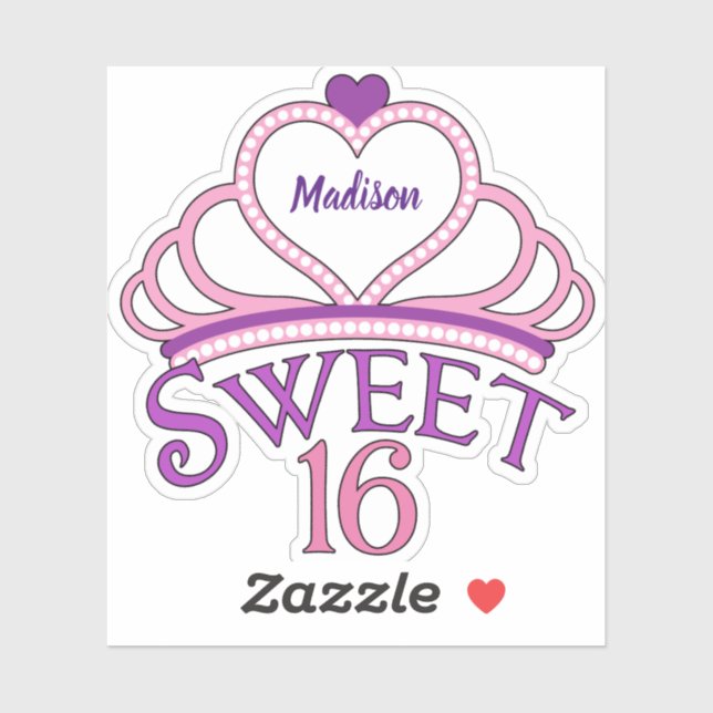 Cute Sweet Sixteen Birthday Girl Custom Tiara (Sheet)