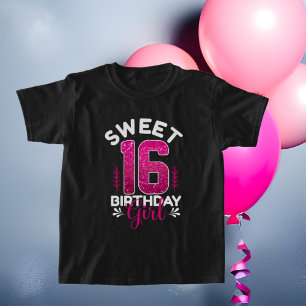 cute sweet sixteen word art girls T-Shirt